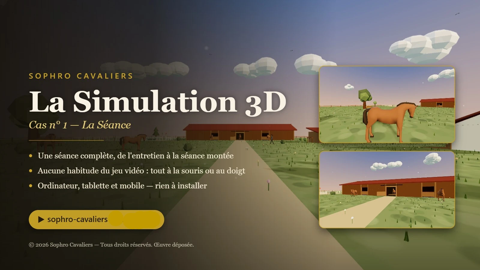La Simulation 3D Sophro Cavaliers — Cas n°1 : La Séance